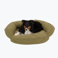 The Microfiber Quilted Bolster Pet Bed- in Sage