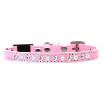 Pearl and Crystal Cat Collar - in Light Pink
