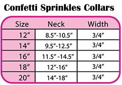 Confetti Sprinkles Dog Collar Sizing