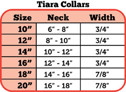 Tiara Crystal Dog Collar Sizing