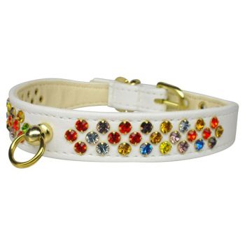 Confetti Crystal Sprinkles Dog Collar - in White